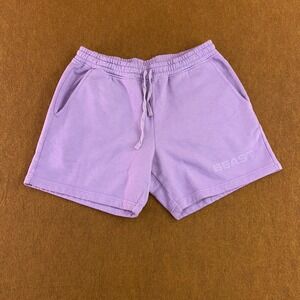 Beast by Mr Beast Adult Size Medium Lilac Fleece Pocketed 6" Inseam Sweatshorts
